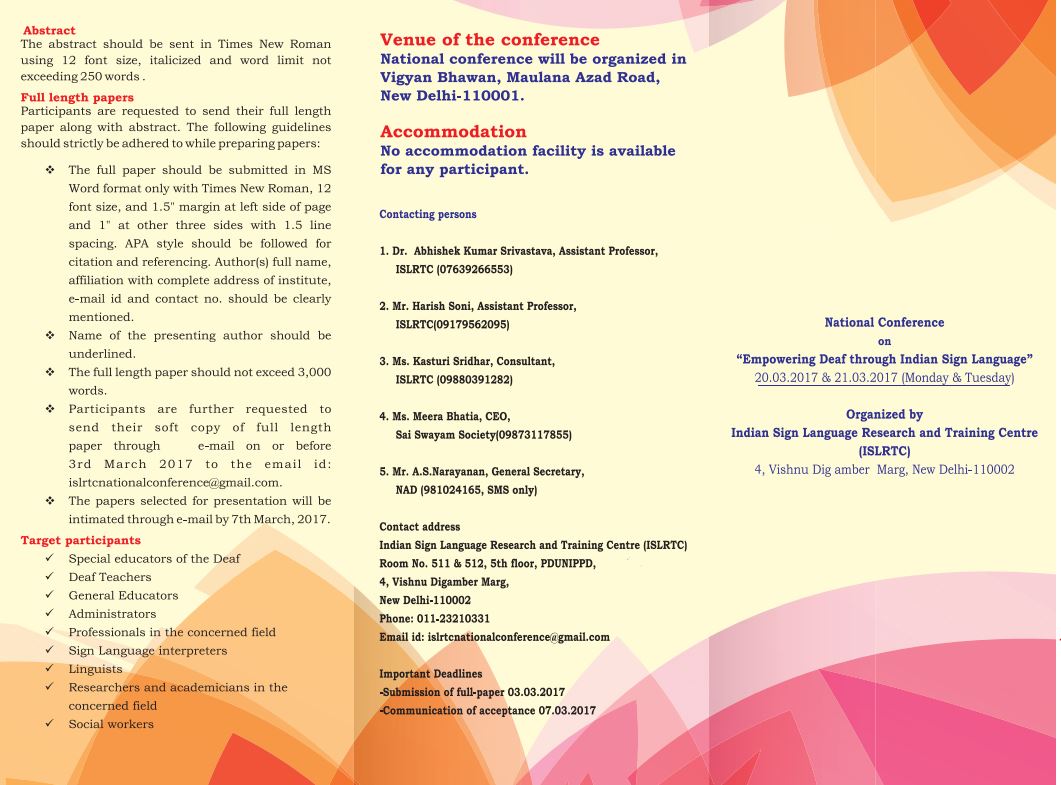 National Conference on “Empowering Deaf through Indian Sign Language”